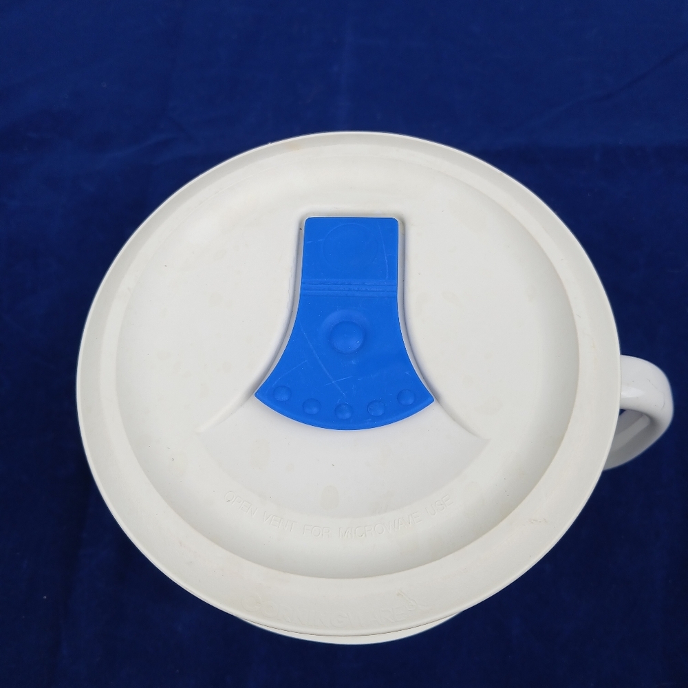 CorningWare Colours 20 oz Soup Bowl Mug French White w/Lid Stoneware - Picture 3 of 6